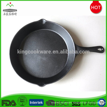 2017 new pre-seasoned black round cast iron cooking pan